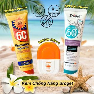 Kem Chống Nắng Sroget UV50+ PA+++ - Với 3 Loại Dành Cho Mọi Loại Da - Kem Mỏng Nhẹ Mướt - Thái Lan giá sỉ