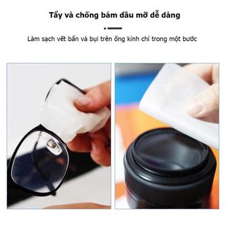 Hộp 100 Miếng Khăn Giấy Lau Kính Nano chống bám hơi nước, bụi bẩn tiện lợi