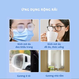 Hộp 100 Miếng Khăn Giấy Lau Kính Nano chống bám hơi nước, bụi bẩn tiện lợi