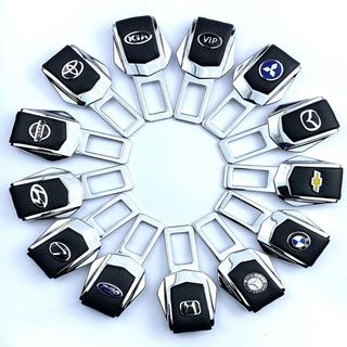 Chốt Dây An Toàn Ô Tô Bọc Da Loại Xịn Có Logo Hãng Xe