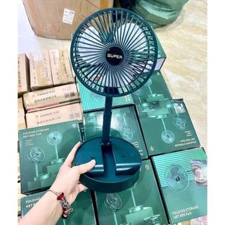 [Hot]Quạt Tích Điện Gấp Gọn SUPER Cấp Độ Gió Sử Dụng Pin Sạc, Quạt Để Bàn Mini Cổng Sạc USB Tiện Dụng