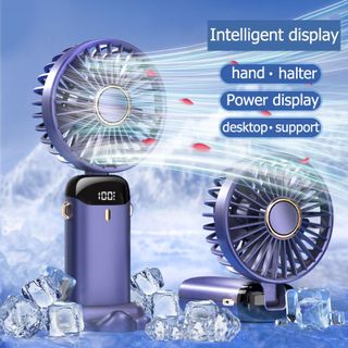 [Lẻ=sỉ] 5 Chế Độ Quạt Cầm Tay mini Di Động Có Thể Gập Lại Quạt Nhỏ Màn Hình Kỹ Thuật Số Sinh Viên Văn Phòng Quạt Nh