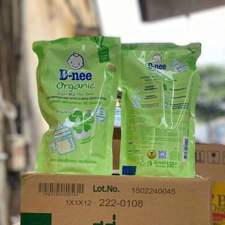 Thùng 12 túi nước rửa bình sữa Dnee 550ml - Hàng nhập Thái real 100% giá sỉ