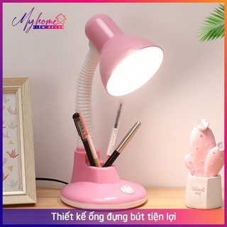 [Xả kho] Đèn học để bàn cho bé LED Trắng và Vàng chống cận có kèm giá để bút tiện lợi giá sỉ