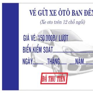 vé đậu xe ô tô các mệnh giá