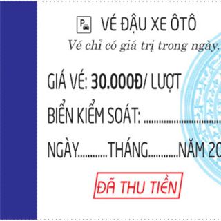vé đậu xe ô tô các mệnh giá
