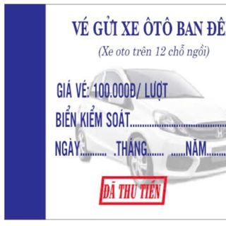 vé đậu xe ô tô các mệnh giá