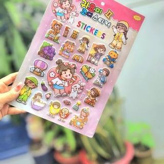 SET 5 TẤM STICKER NỔI/ KÈM TRANH TÔ MÀU SIZE 20*30