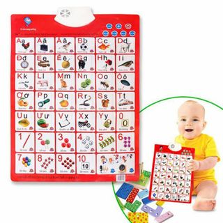[42 x 55cm]Bảng chữ cái và chữ số tiếng Việt điện tử nói treo tường cho bé