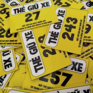 Thẻ giữ xe ép plastic. Combo 100 thẻ