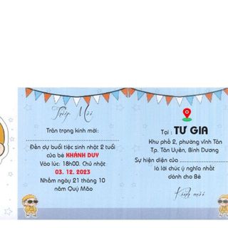 Thiệp sinh nhật viết tay cho bé trai