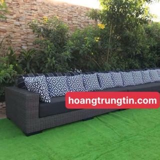 Sofa nhựa giả mây ngoài trời sofa theo yêu cầu dài đại sofa mây nhựa Sài Gòn Hoàng Trung Tín giá sỉ