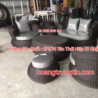 Sofa nhựa giả mây cao cấp giá rẻ sofa sân vườn cao cấp sofa ngoài trời giá sỉ