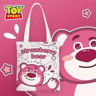 TÚI VẢI TOTE GẤU DÂU LOTSO- QUẢNG CHÂU SIZE 33*38CM