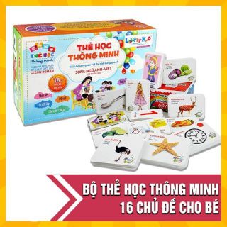 [FREESHIP 50K TOÀN QUỐC] Bộ thẻ học thông minh 16 chủ đề tiếng anh tiếng việt cho bé phát triển trí não giá sỉ