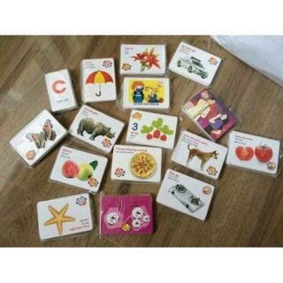[FREESHIP 50K TOÀN QUỐC] Bộ thẻ học thông minh 16 chủ đề tiếng anh tiếng việt cho bé phát triển trí não