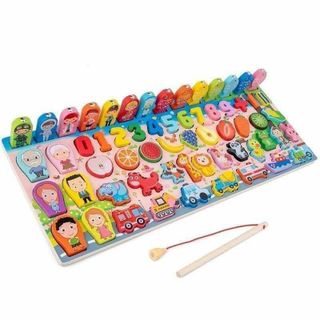 [Hàng hot, có sẵn]BỘ BẢNG SỐ CÂU CÁ THÔNG MINH BẰNG GỖ