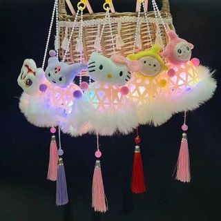 Lồng đèn trung thu, lồng đèn giỏ nhựa hình thú kèm đèn CTB800 - BECHIP