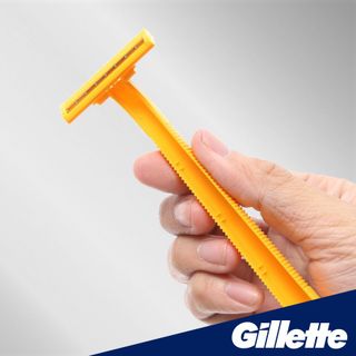 Dao Cạo râu cán vàng 2 lưỡi Gillette Super Thin II (gói 5+1)