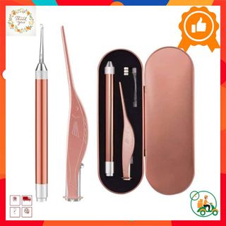 Bộ lấy ráy tai, dụng cụ lấy ráy tai có đèn thông minh cao cấp- Tặng kèm hộp, pin và đầy đủ phụ kiện