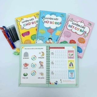 Set 3 quyển luyện viết cho bé - vở viết tự xóa thần kỳ giá sỉ