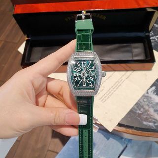 ĐỒNG HỒ NỮ CAO CẤP FRANK MULER DÂY CAO SU BỌC DA NIỀNG ĐÁ CỰC SANG 6