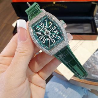 ĐỒNG HỒ NỮ CAO CẤP FRANK MULER DÂY CAO SU BỌC DA NIỀNG ĐÁ CỰC SANG 6