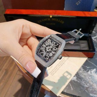 ĐỒNG HỒ NỮ CAO CẤP FRANK MULER DÂY CAO SU BỌC DA NIỀNG ĐÁ CỰC SANG 6