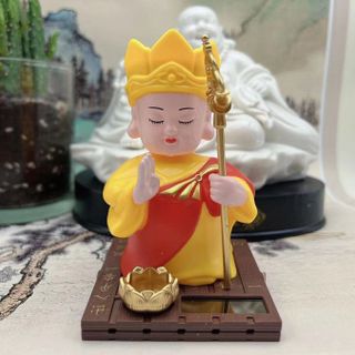 Tượng Phật, Chú Tiểu Gõ Mõ Tụng { Tuòng Thuận} Trang Trí Taplo Ô Tô, Bàn Thờ, Bàn Làm Việc