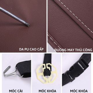 Túi da đựng đồ treo ghế dành cho xe hơi - Loại cao cấp