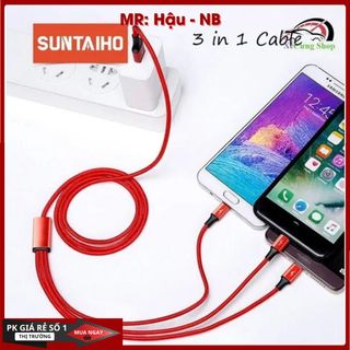 Cáp Sạc 3 Đầu Type C,,Micro USB Siêu Bền giá sỉ