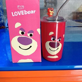 LY GIỮ NHIỆT HÌNH GẤU DÂU LOTSO 450ML KÈM ỐNG HÚT giá sỉ