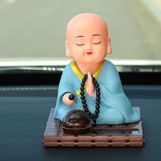 Tượng Phật Chú Tiểu Gõ Mõ Tụng { Tuòng Thuận} Trang Trí Taplo Ô Tô, Bàn Thờ, Bàn Làm Việc