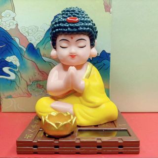 Tượng Phật Chú Tiểu Gõ Mõ Tụng { Tuòng Thuận} Trang Trí Taplo Ô Tô, Bàn Thờ, Bàn Làm Việc