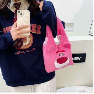 TÚI TOTE GẤU HỒNG NÚT TRẮNG GẤU LOTSO