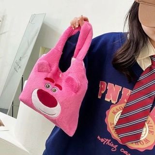 TÚI TOTE GẤU HỒNG NÚT TRẮNG GẤU LOTSO