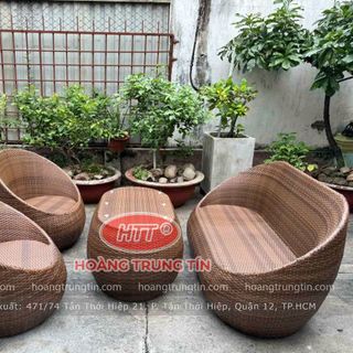 bộ bàn ghế sofa trứng nhựa giả mây dẹp ghế mây trứng ghế nhựa giả mây Sài Gòn giá sỉ