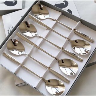 Set 6 Muỗng Dài Inox Cao Cấp Sang Trọng