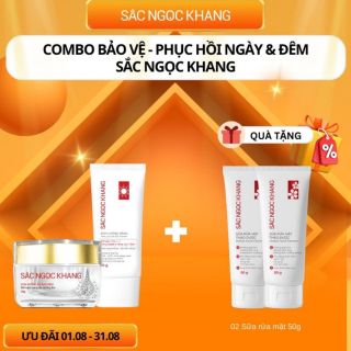 COMBO KEM DƯỠNG DA BAN ĐÊM 30G + KEM CHỐNG NẮNG SA MẠC - SẮC NGỌC KHANG