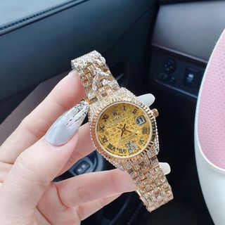 ĐỒNG HỒ NỮ THỜI TRANG RÔ LE DÂY ĐÍNH FULL HỘT NHIỀU MÀU 7