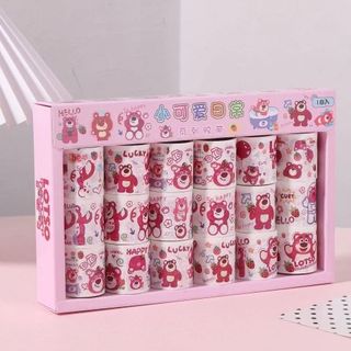 HỘP 18 CUỘN STICKER GẤU DÂU LOTSO
