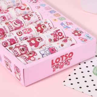 HỘP 18 CUỘN STICKER GẤU DÂU LOTSO