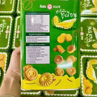 Bánh quy nhân sầu riêng Kilin 400g Thái Lan hộp thiếc