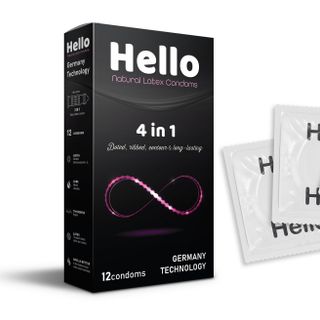Bao Cao Su Hello 4in1 Gân Gai; Bôi Trơn; Mỏng; Kéo Dài Thời Gian - Y Tế Thành Phát
