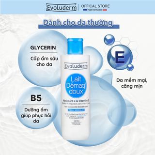 Sữa rửa mặt tẩy trang Evoluderm chính hãng bổ sung vitamin E 250ml