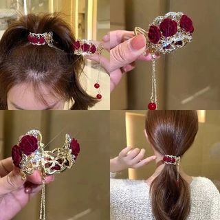 KẸP ĐUI NGỰA HOA HỒNG TUA RUA