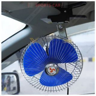 Quạt Kẹp Lồng Sắt màu xanh 18cm - Điện áp 12v và 24v