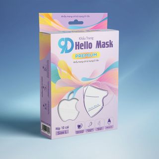 Khẩu Trang 9D Hello Mask Dẫn đầu xu thế (10 Cái/Hộp) - Y Tế Thành Phát giá sỉ