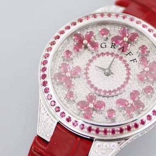 ĐỒNG HỒ SIÊU CẤP NỮ GRA.FF DIAMOND DÂY DA ĐỎ