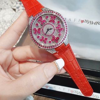 ĐỒNG HỒ SIÊU CẤP NỮ GRA.FF DIAMOND DÂY DA ĐỎ